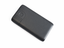 Black box audio recorder with compact rectangular design on a white background